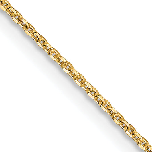 18 Inch 14K 1.0 mm D/C Cable Chain Necklace