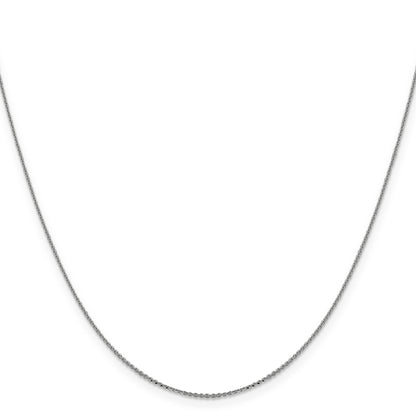 18 Inch 14K White Gold 1.0 mm D/C Cable Chain Necklace