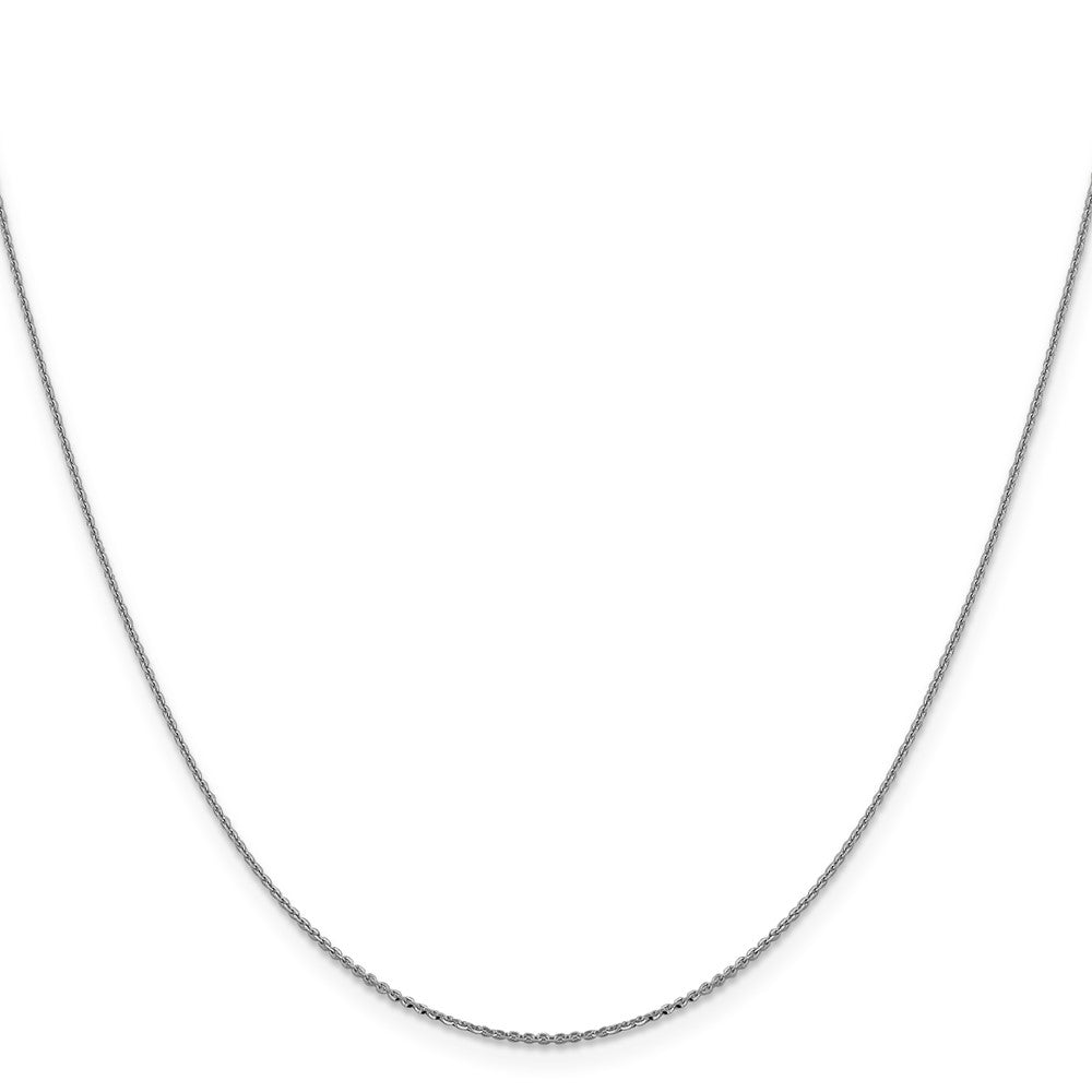 22 Inch 14K White Gold 1.0 mm D/C Cable Chain Necklace