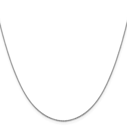 22 Inch 14K White Gold 1.0 mm D/C Cable Chain Necklace