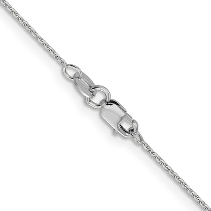 16 Inch 14K White Gold 1.0 mm D/C Cable Chain Necklace