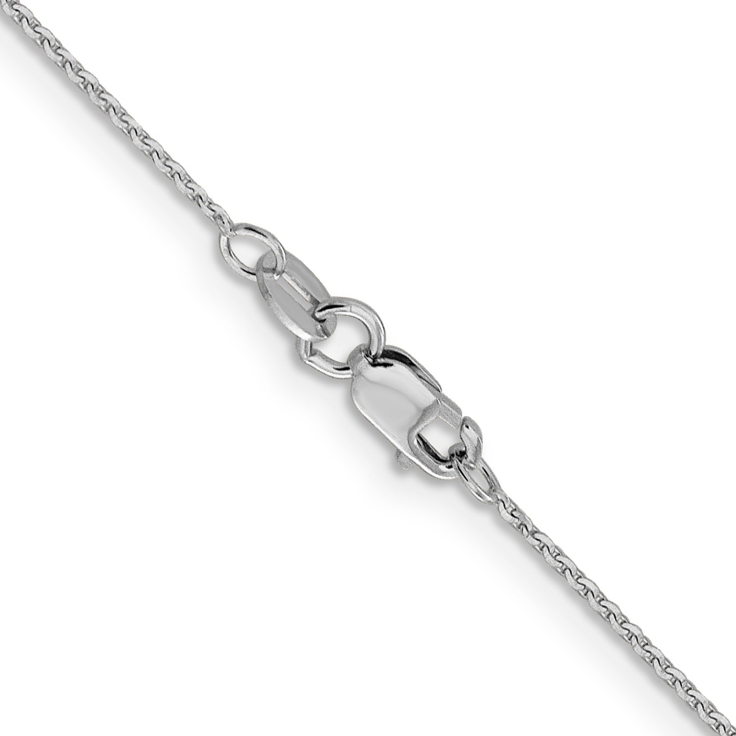 18 Inch 14K White Gold 1.0 mm D/C Cable Chain Necklace