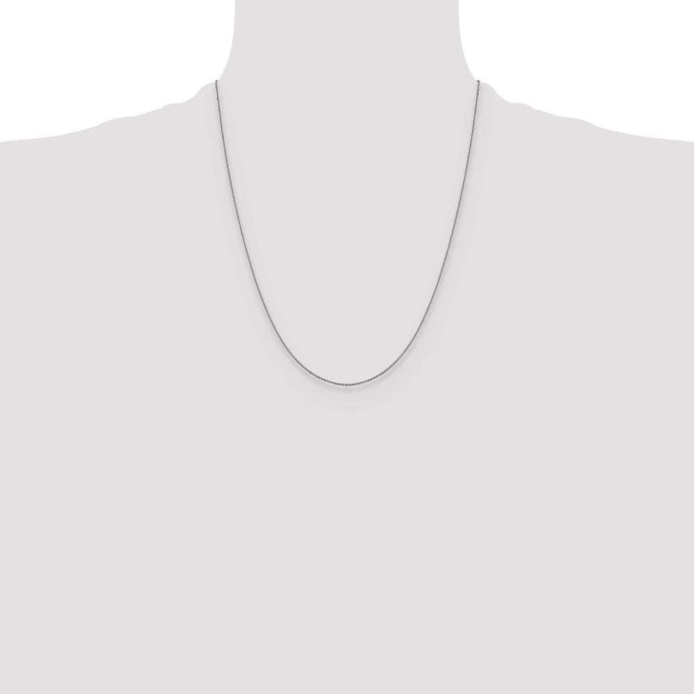 22 Inch 14K White Gold 1.0 mm D/C Cable Chain Necklace