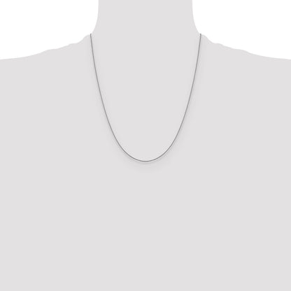 22 Inch 14K White Gold 1.0 mm D/C Cable Chain Necklace