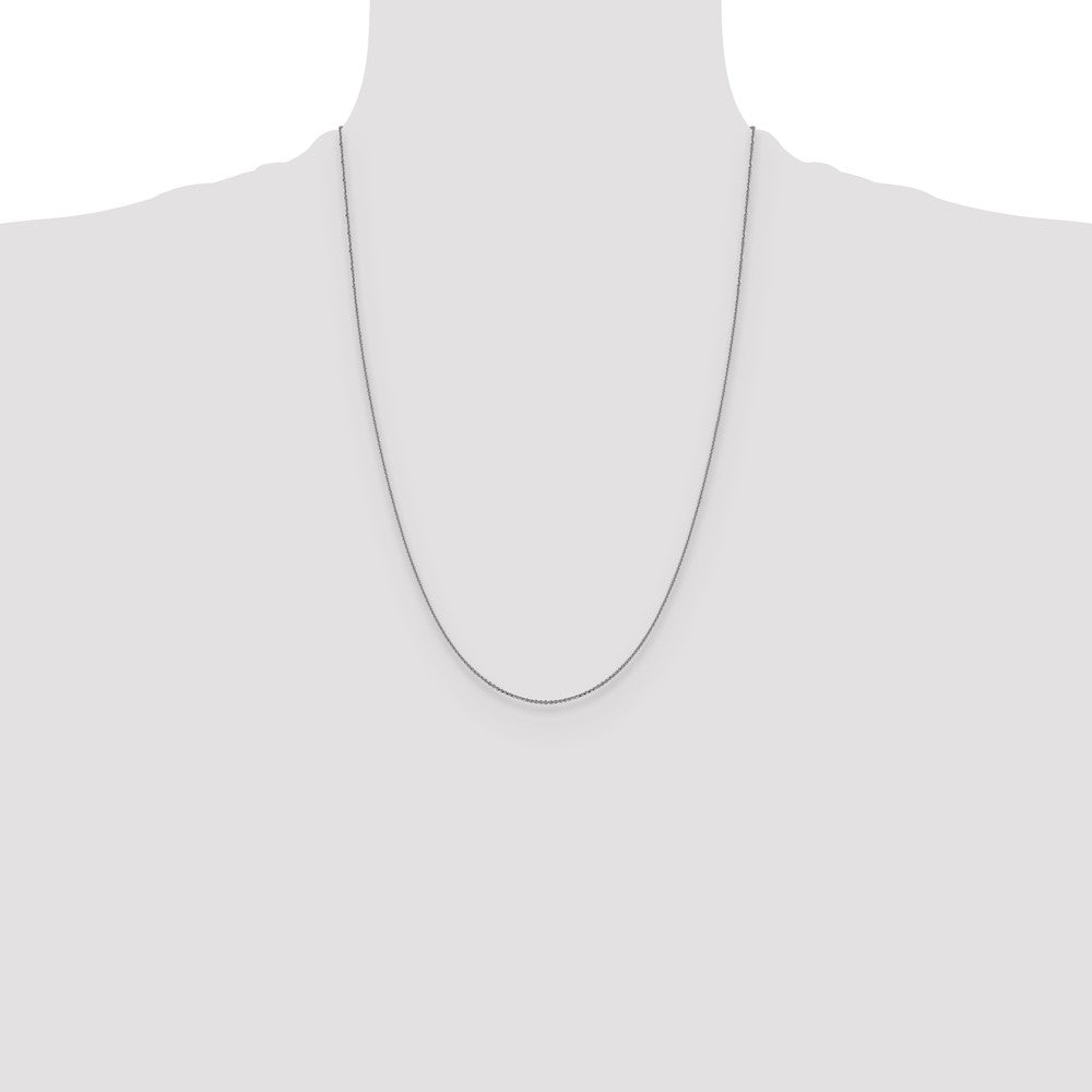 24 Inch 14K White Gold 1.0 mm D/C Cable Chain Necklace