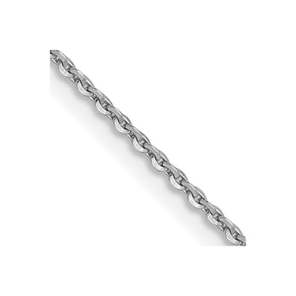22 Inch 14K White Gold 1.0 mm D/C Cable Chain Necklace