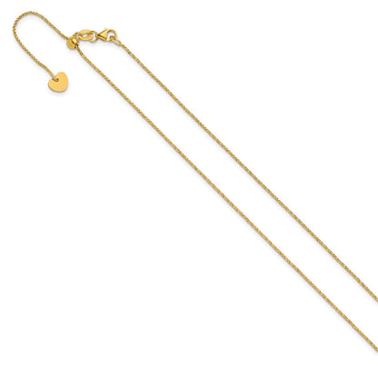 22 Inch 14K Adjustable .9mm D/C Twisted Box Chain Necklace