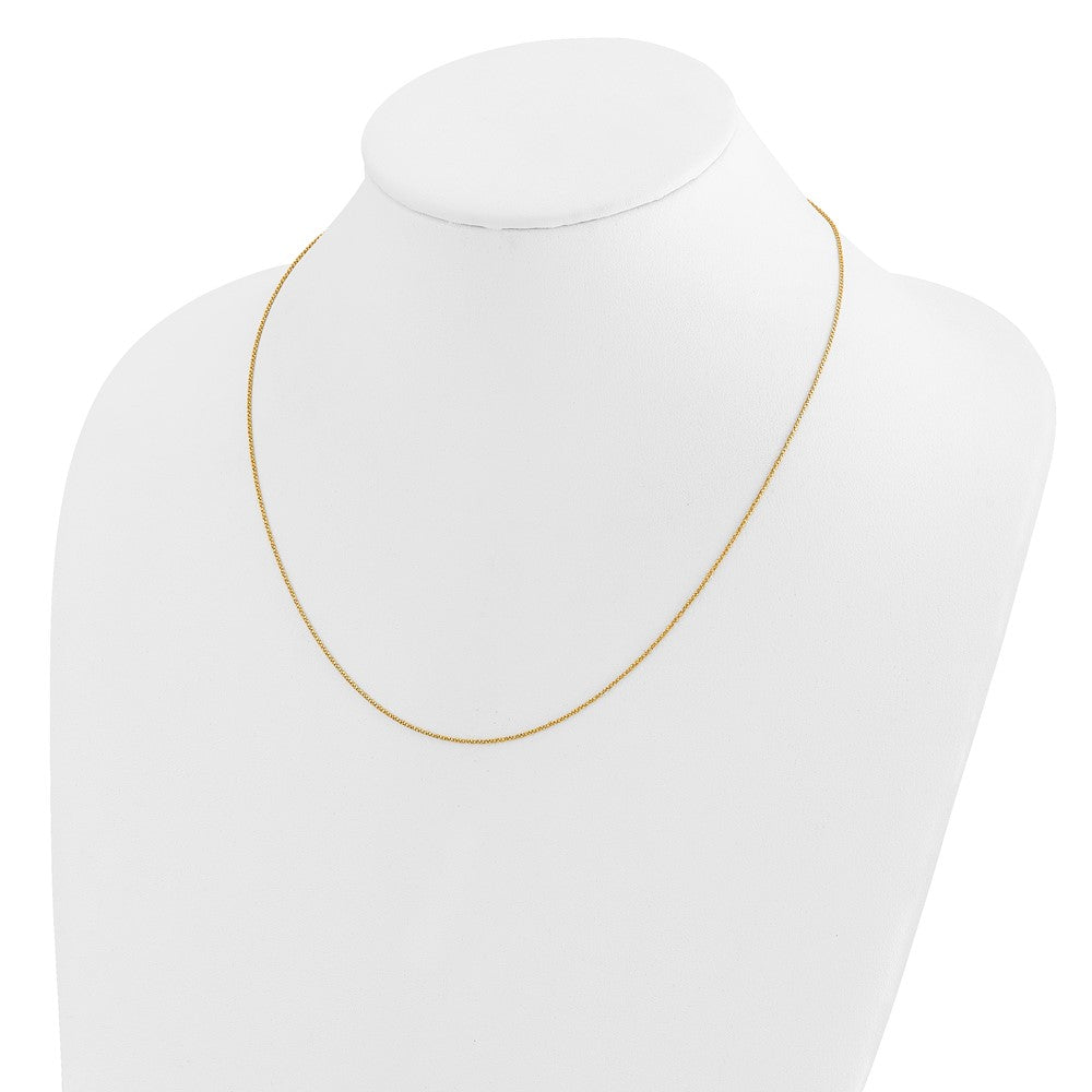 22 Inch 14K Adjustable .9mm D/C Twisted Box Chain Necklace