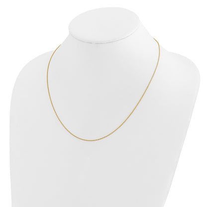 22 Inch 14K Adjustable .9mm D/C Twisted Box Chain Necklace