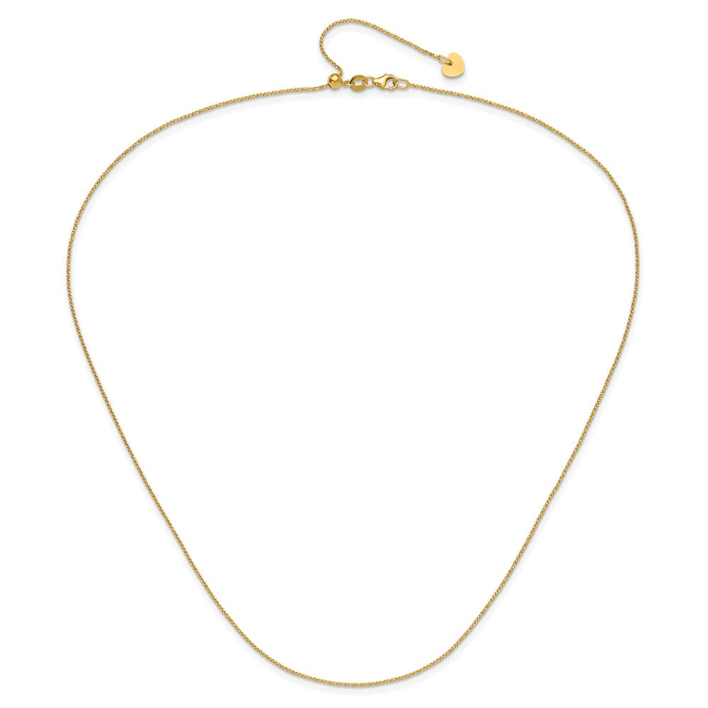 22 Inch 14K Adjustable .9mm D/C Twisted Box Chain Necklace