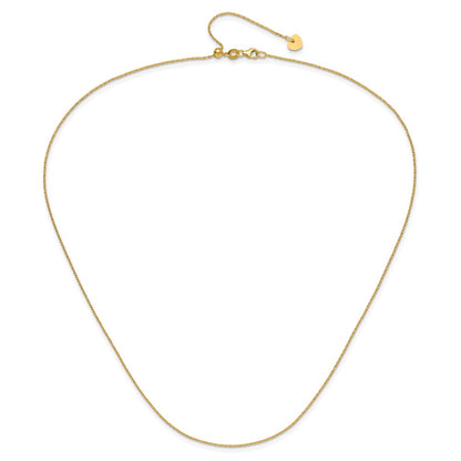 22 Inch 14K Adjustable .9mm D/C Twisted Box Chain Necklace