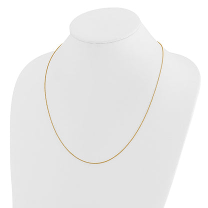 22 Inch 14K Adjustable .9mm D/C Twisted Box Chain Necklace