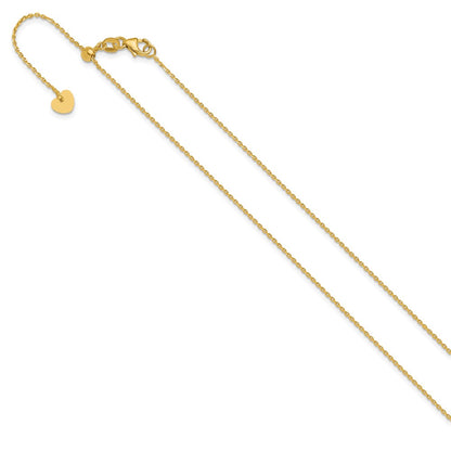 30 Inch 14K Adjustable 1.15mm D/C Oval Link Chain Necklace