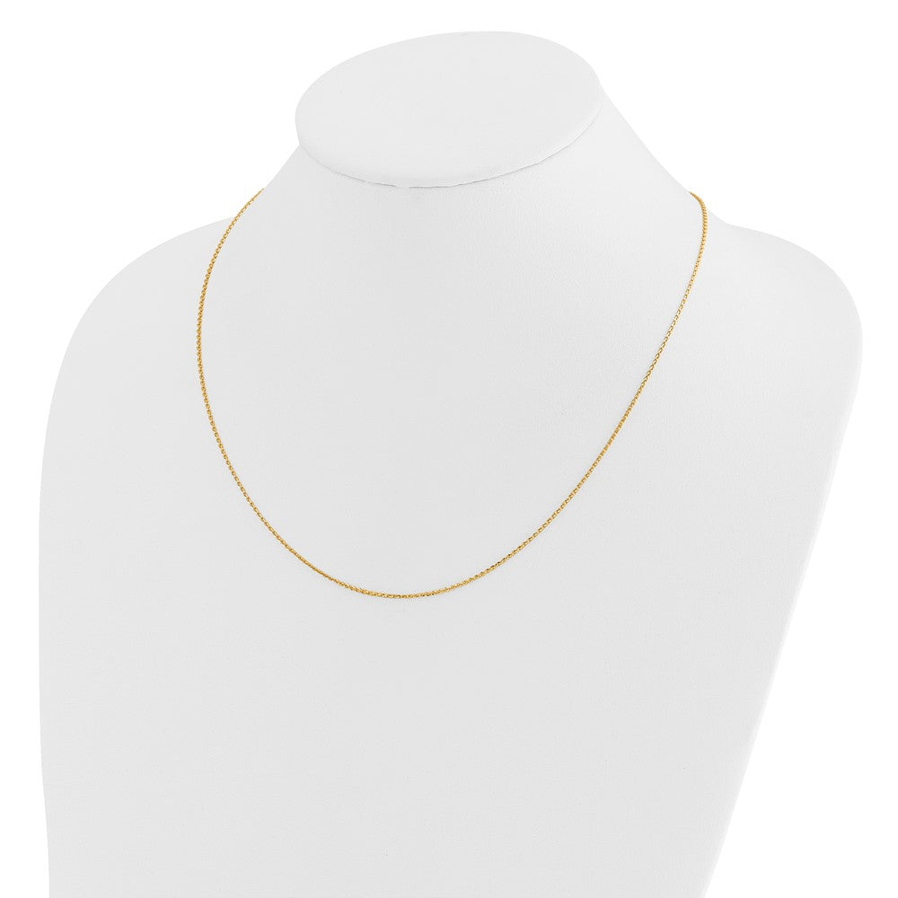 30 Inch 14K Adjustable 1.15mm D/C Oval Link Chain Necklace