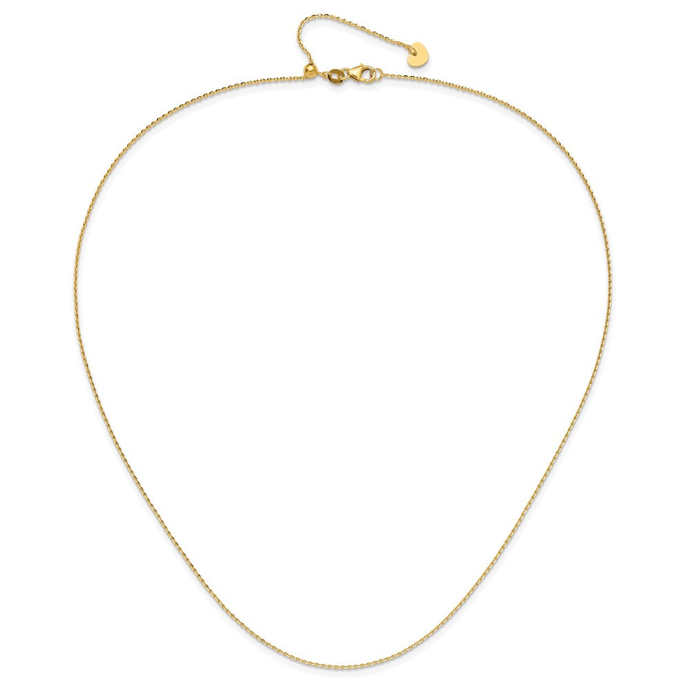 30 Inch 14K Adjustable 1.15mm D/C Oval Link Chain Necklace