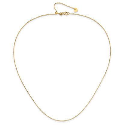 30 Inch 14K Adjustable 1.15mm D/C Oval Link Chain Necklace