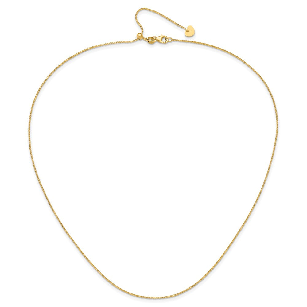 22 Inch 14K Adjustable 1mm D/C Open Franco Chain Necklace