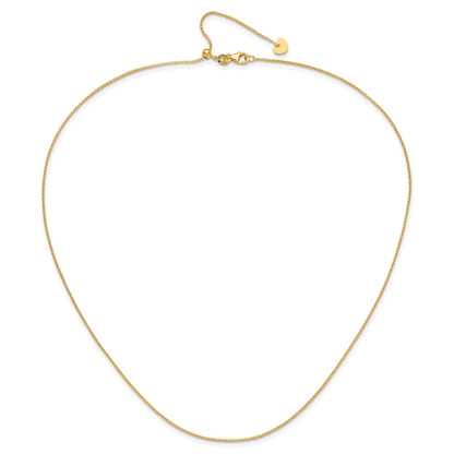 22 Inch 14K Adjustable 1mm D/C Open Franco Chain Necklace