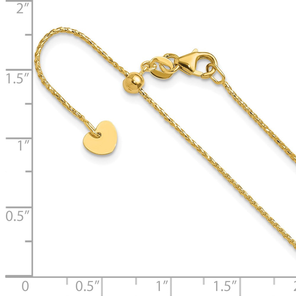22 Inch 14K Adjustable 1mm D/C Open Franco Chain Necklace