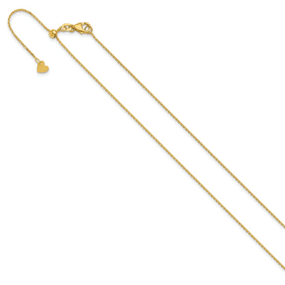 22 Inch 14K Adjustable 1.1mm D/C Cable Chain Necklace