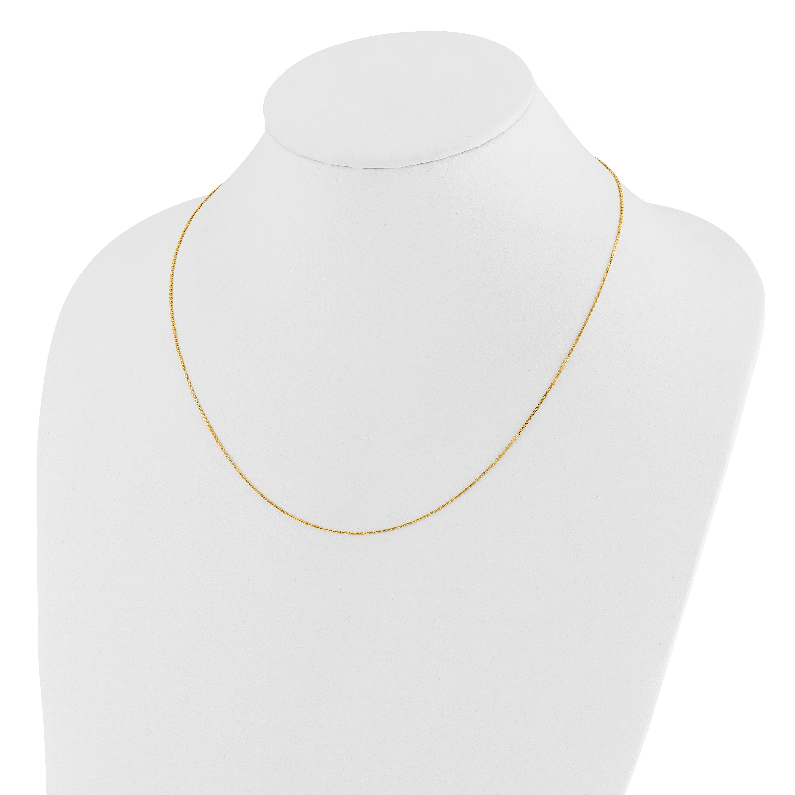 22 Inch 14K Adjustable 1.1mm D/C Cable Chain Necklace