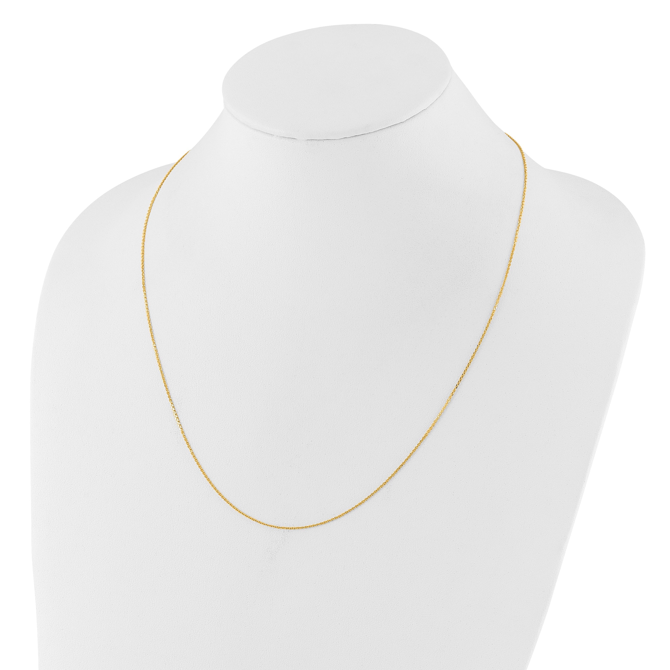 22 Inch 14K Adjustable 1.1mm D/C Cable Chain Necklace