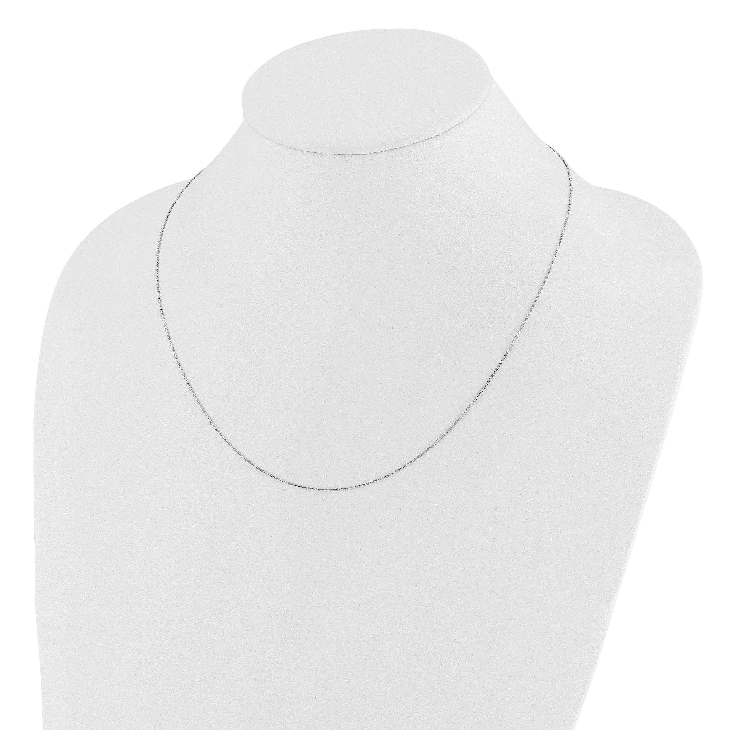 22 Inch 14K White Gold Adjustable 1.1mm D/C Cable Chain Necklace