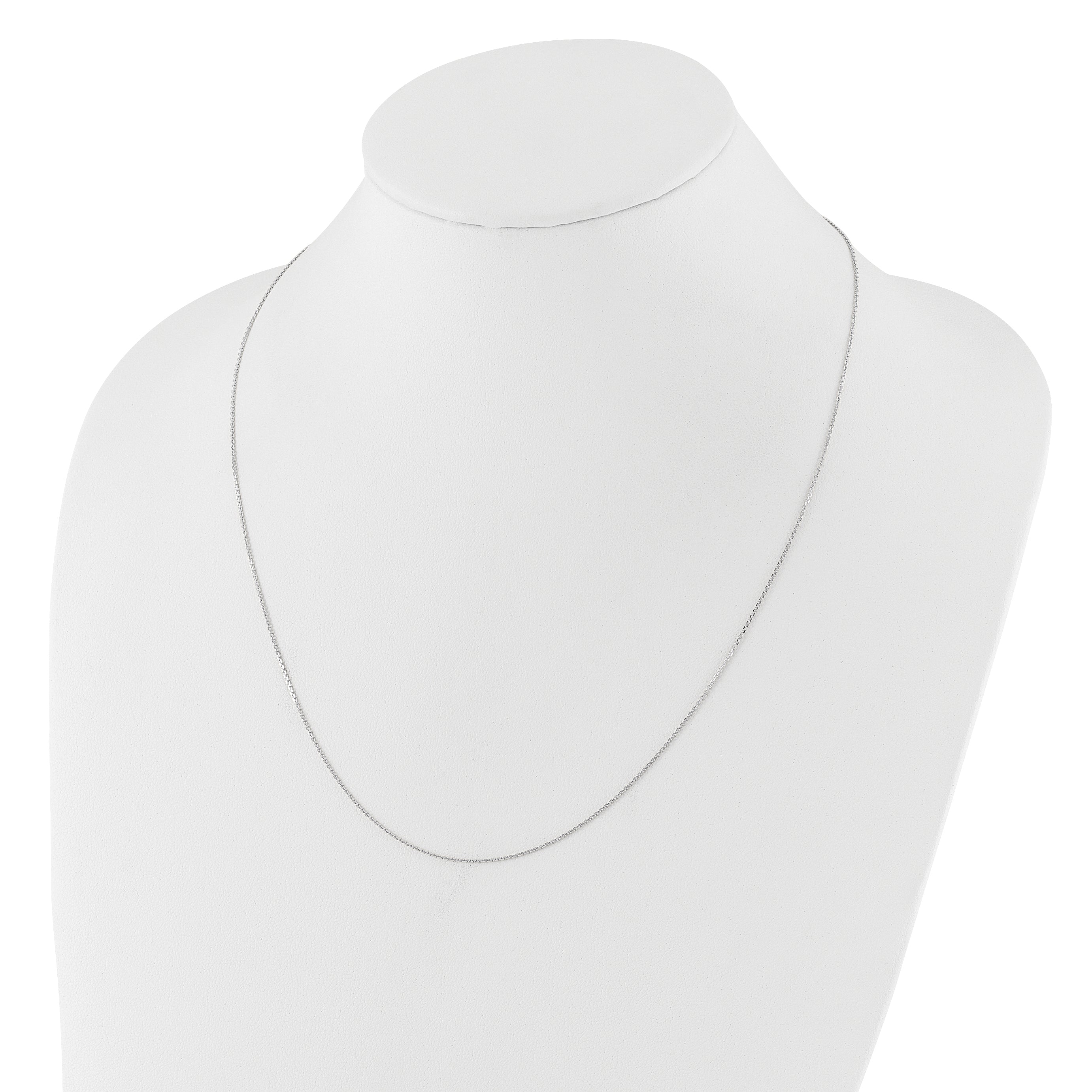 22 Inch 14K White Gold Adjustable 1.1mm D/C Cable Chain Necklace