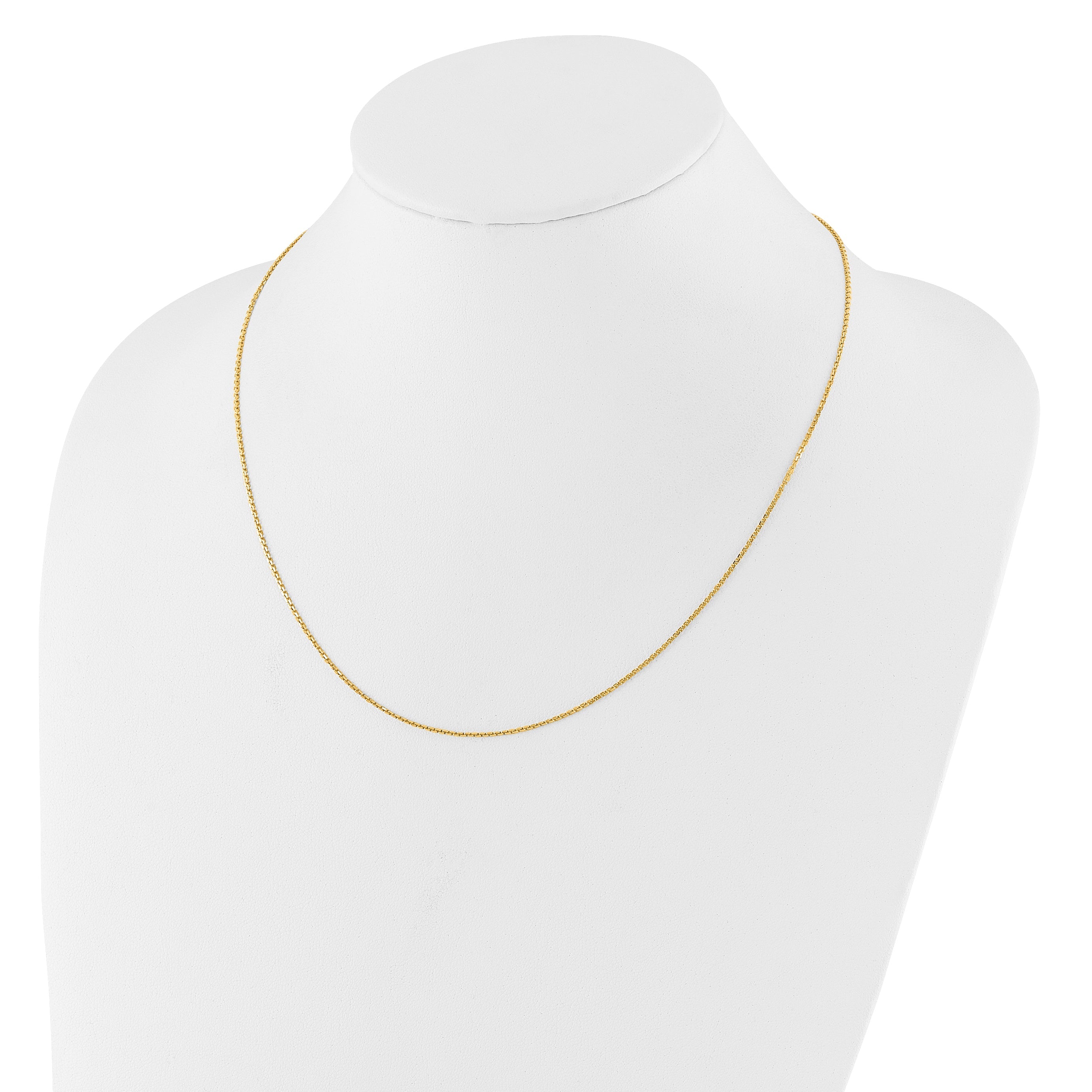 22 Inch 14K Adjustable 1.25mm D/C Cable Chain Necklace