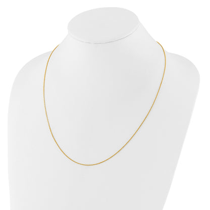 22 Inch 14K Adjustable 1.25mm D/C Cable Chain Necklace