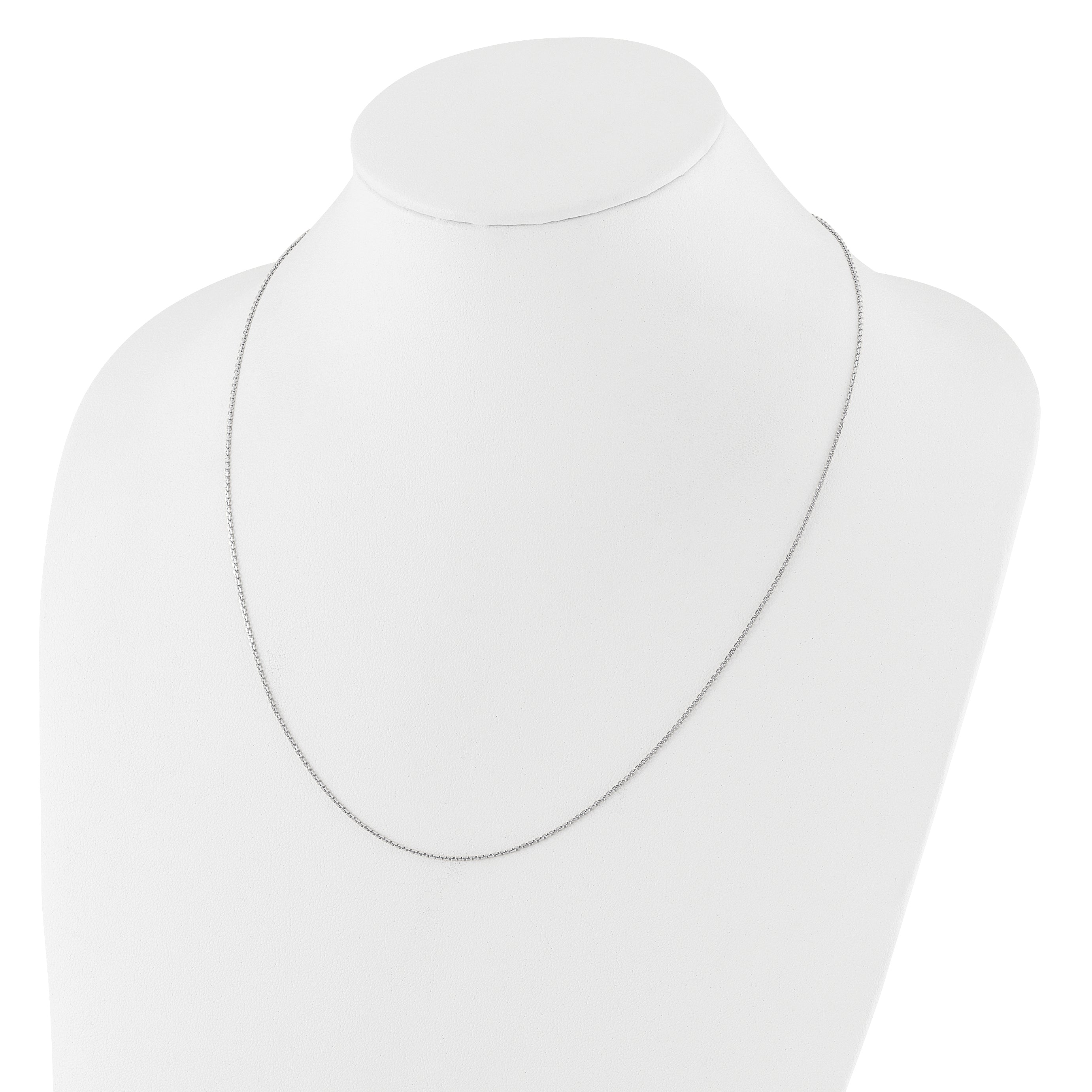 22 Inch 14K White Gold Adjustable 1.25mm D/C Cable Chain Necklace