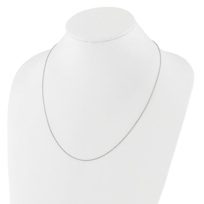 22 Inch 14K White Gold Adjustable 1.25mm D/C Cable Chain Necklace