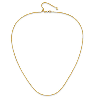 22 Inch 14K Adjustable 1.5mm Wheat Chain Necklace