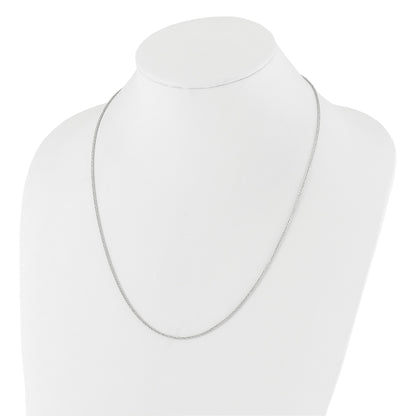 22 Inch 14K White Gold Adjustable 1.5mm Wheat Chain Necklace