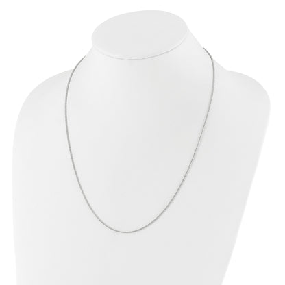 22 Inch 14K White Gold Adjustable 1.3mm D/C Wheat Chain Necklace