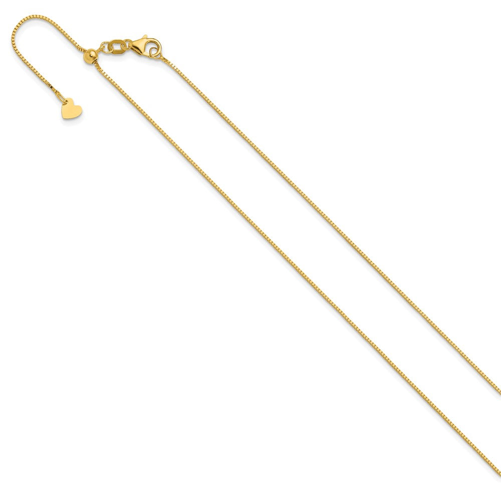 22 Inch 14K Adjustable .7mm Baby Box Chain Necklace