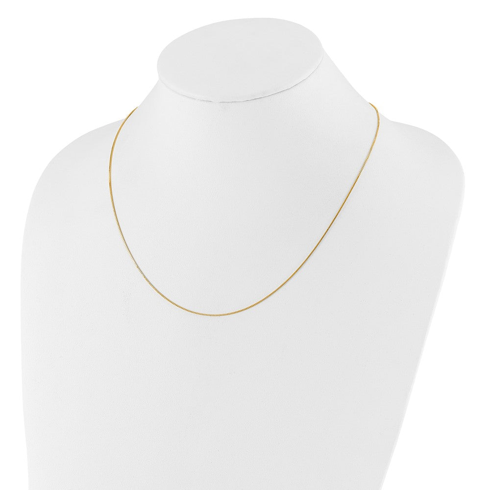 22 Inch 14K Adjustable .7mm Baby Box Chain Necklace