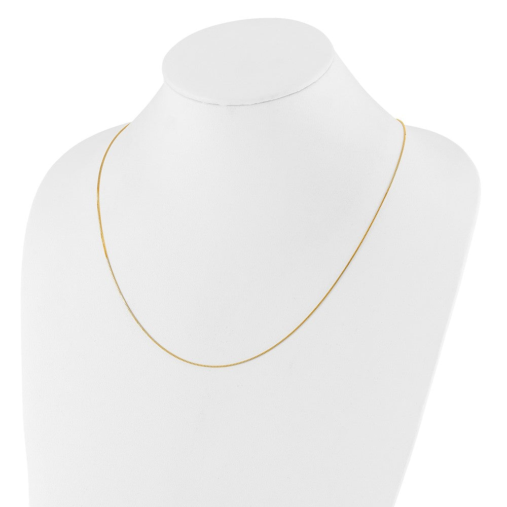 22 Inch 14K Adjustable .7mm Baby Box Chain Necklace