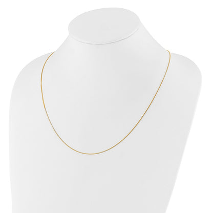 22 Inch 14K Adjustable .7mm Baby Box Chain Necklace