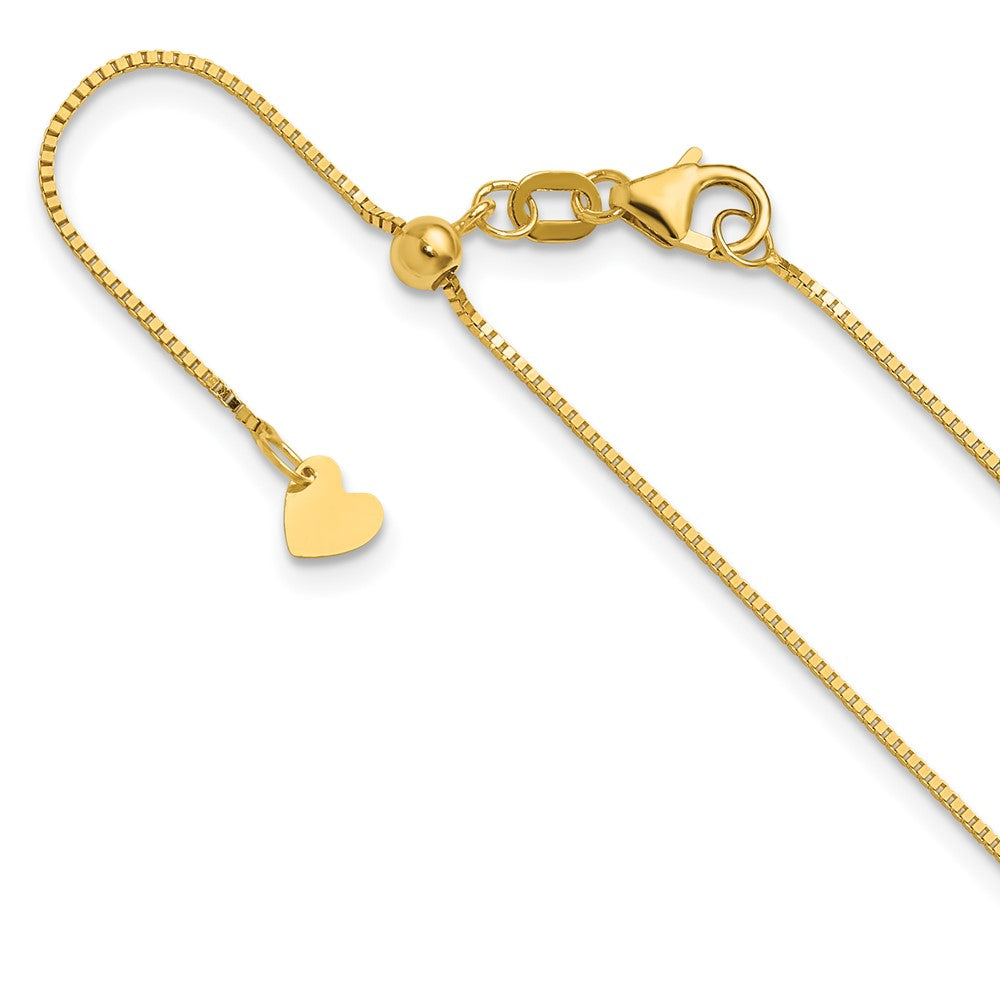 22 Inch 14K Adjustable .7mm Baby Box Chain Necklace
