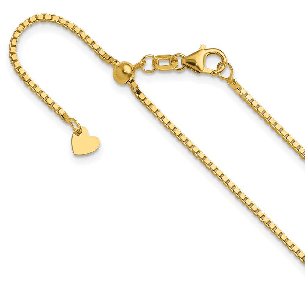 22 Inch 14K Adjustable 1.2mm Box Chain Necklace