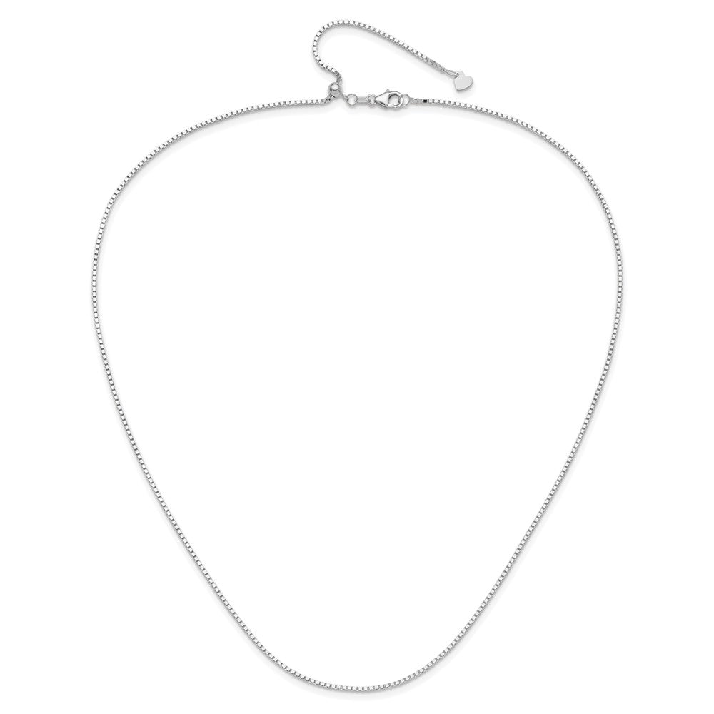 30 Inch 14K White Gold Adjustable 1.2mm Box Chain Necklace