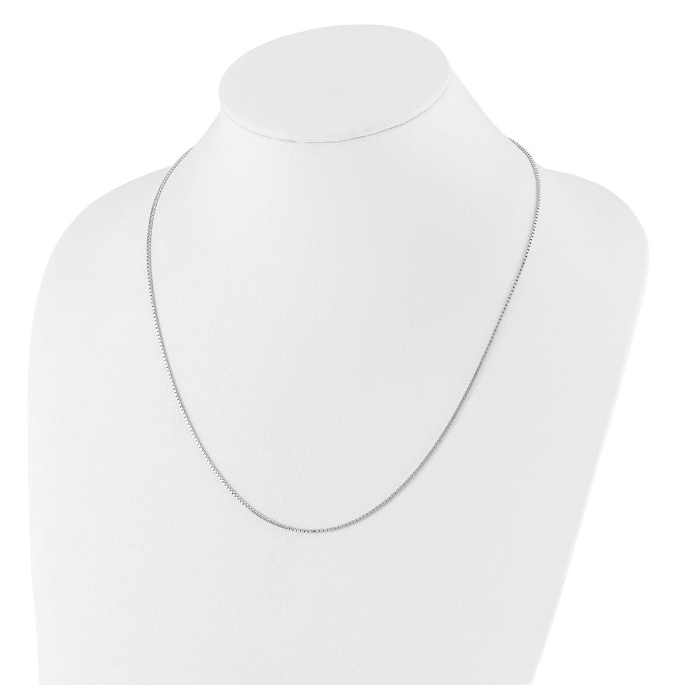 30 Inch 14K White Gold Adjustable 1.2mm Box Chain Necklace
