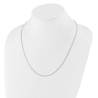 30 Inch 14K White Gold Adjustable 1.2mm Box Chain Necklace
