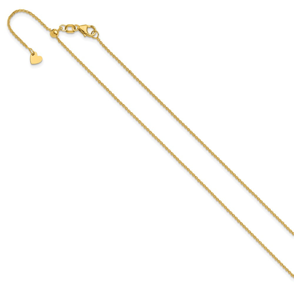22 Inch 14K Adjustable 1.25mm Flat Cable Chain Necklace
