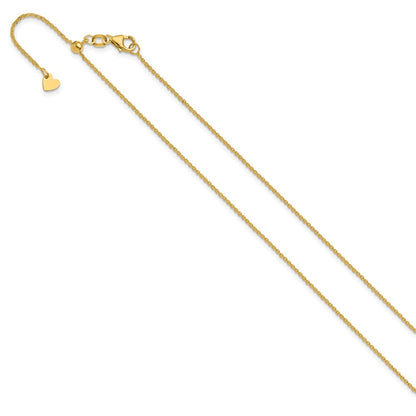 22 Inch 14K Adjustable 1.25mm Flat Cable Chain Necklace