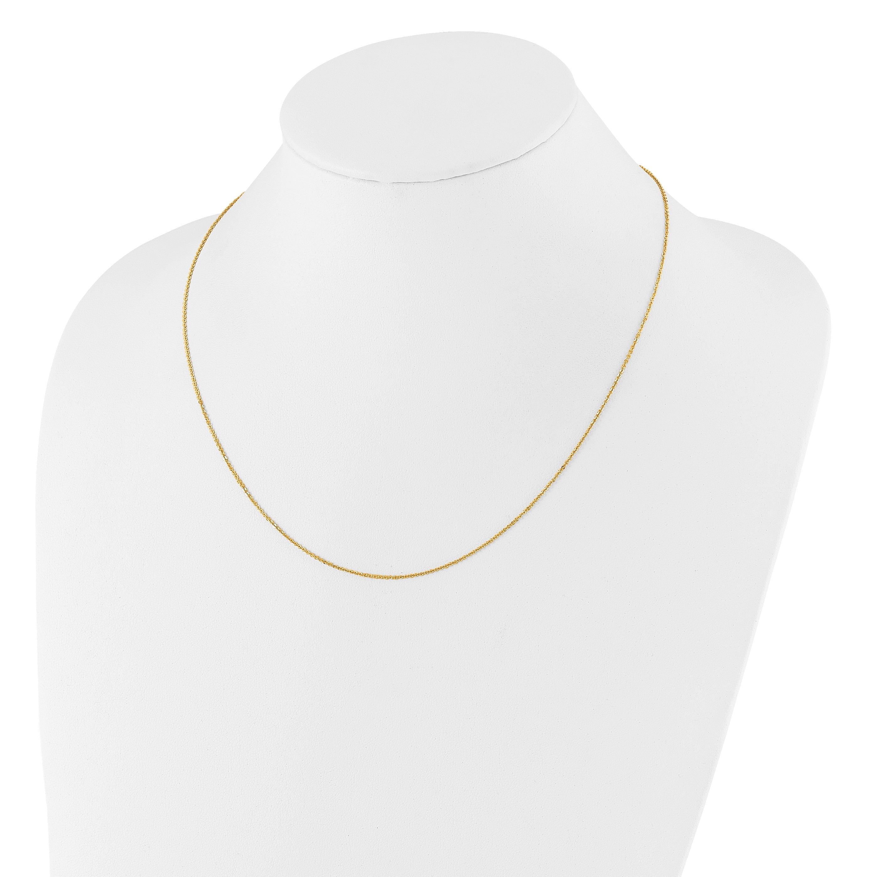 22 Inch 14K Adjustable 1.25mm Flat Cable Chain Necklace
