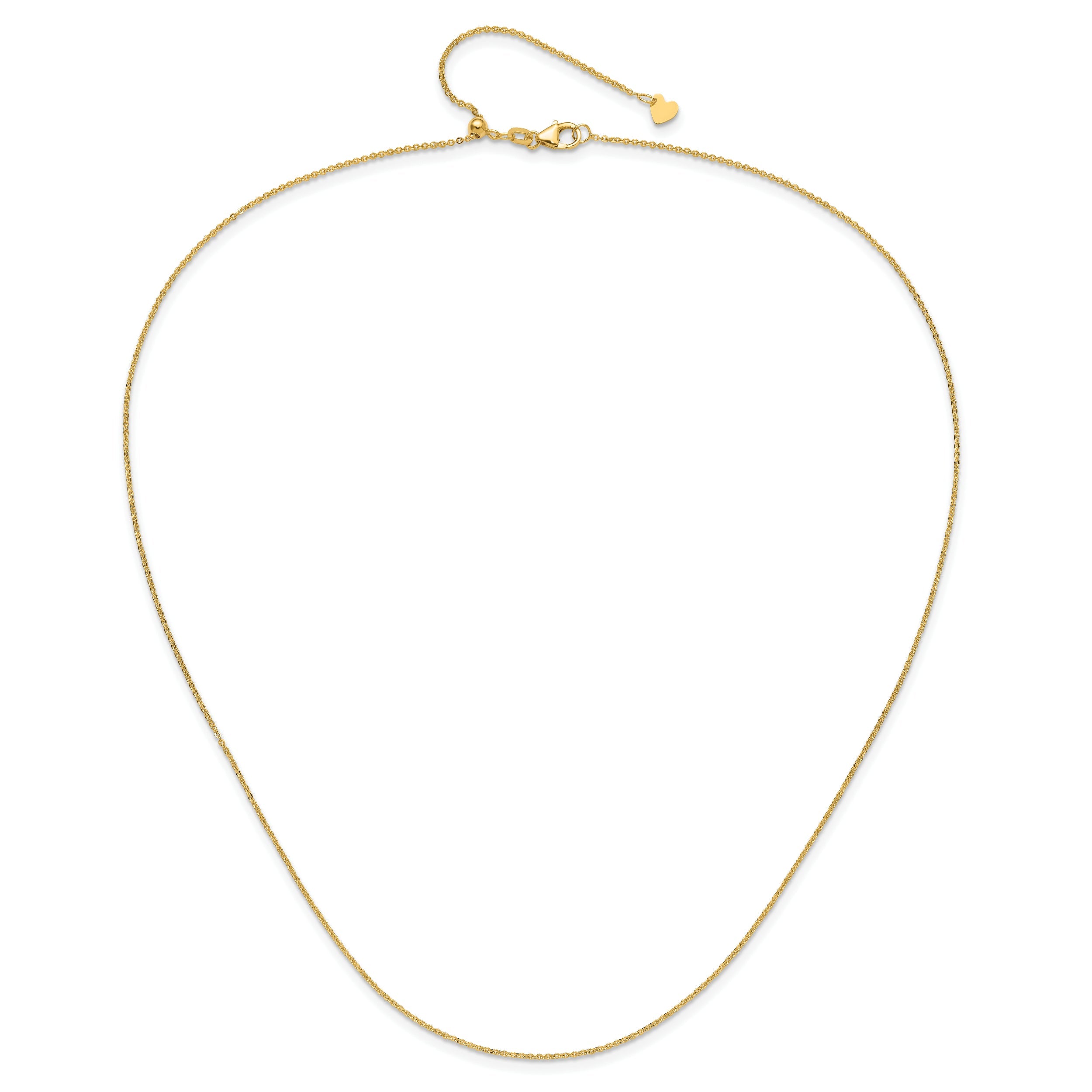 30 Inch 14K Adjustable 1.25mm Flat Cable Chain Necklace
