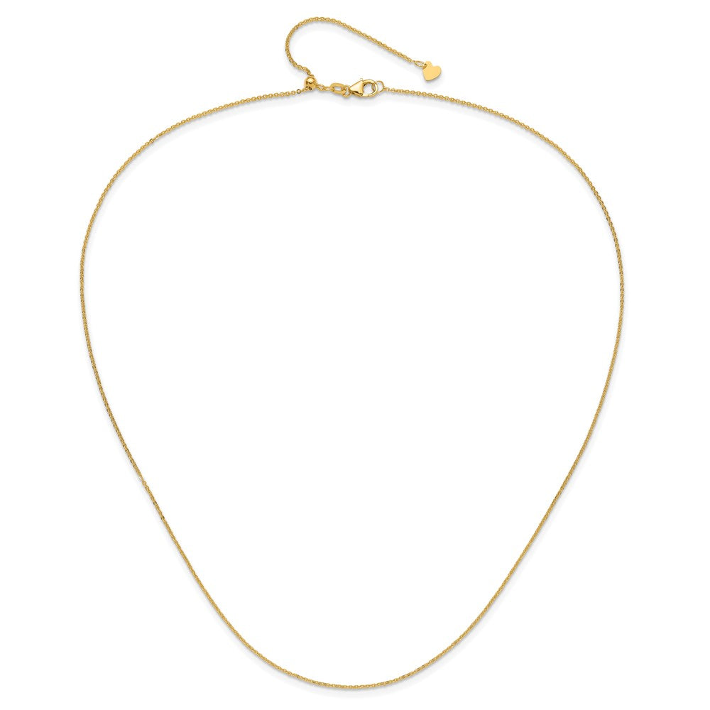 22 Inch 14K Adjustable 1.25mm Flat Cable Chain Necklace