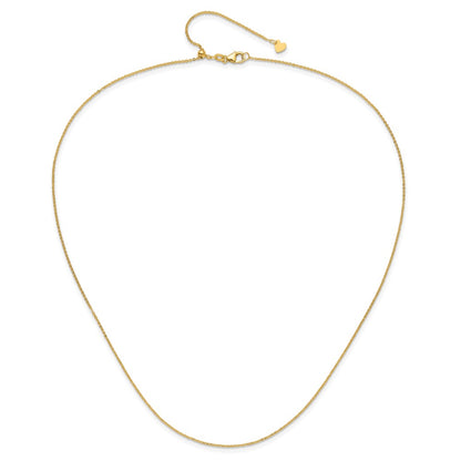 22 Inch 14K Adjustable 1.25mm Flat Cable Chain Necklace